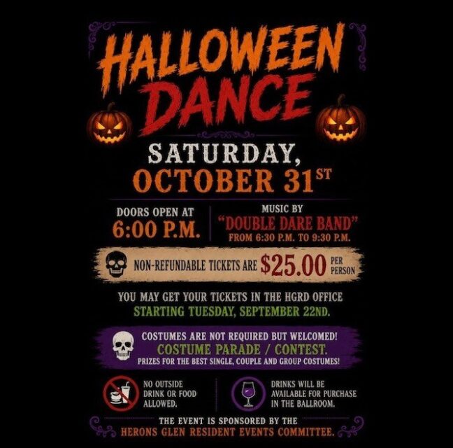 Flyer for the October 31 Halloween Dance with the Double Dare Band