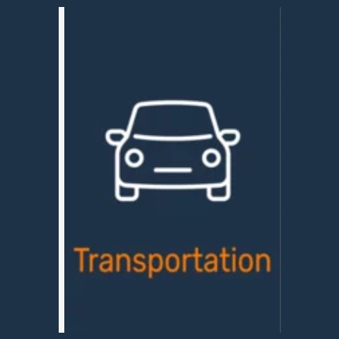 Car icon above the word Transportation