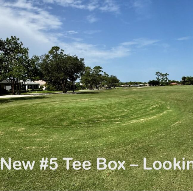 Herons Glen golf course fairway at Hole 9 with the new number 5 tee box