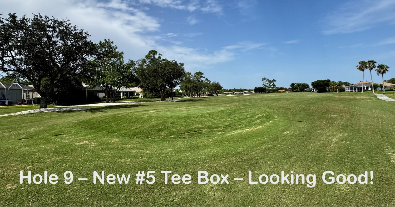 Herons Glen golf course fairway at Hole 9 with the new number 5 tee box