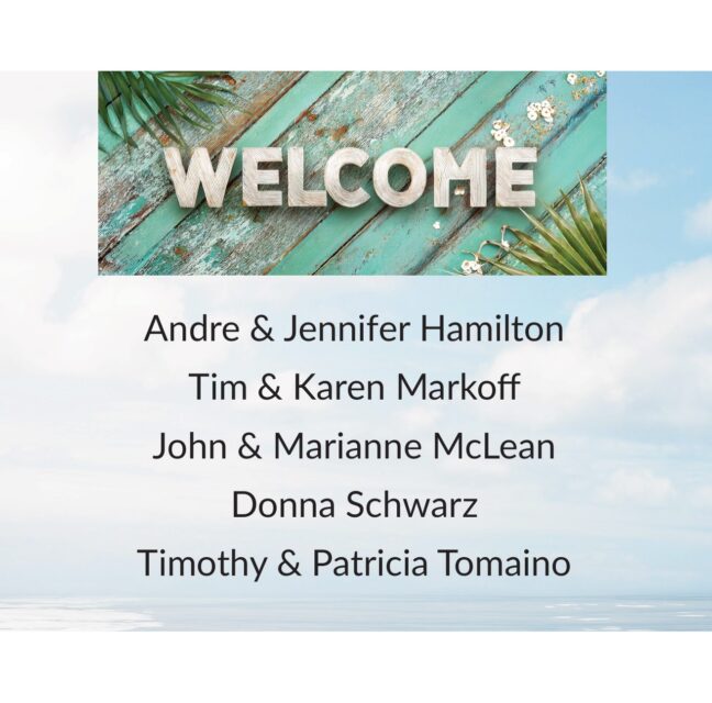 Welcome sign and the names of new Herons Glen residents for September