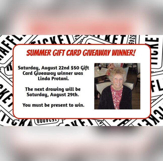 Summer Gift Card Giveaway winner Linda Protani