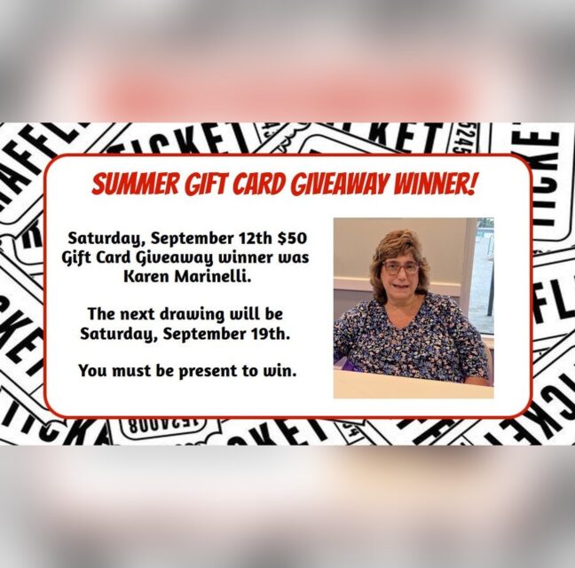 Summer Gift Card Giveaway winner Karen Marinelli