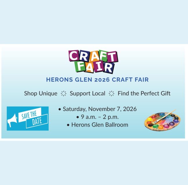 Herons Glen 2026 Craft Fair flyer for Saturday, November 7